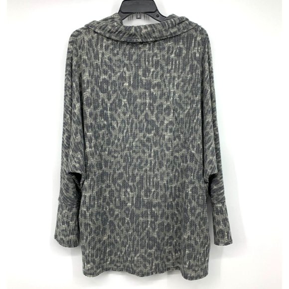 LuLaRoe Sweater Gray Animal Print Cowl Neck Pullover Leopard NWT - Picture 8 of 10